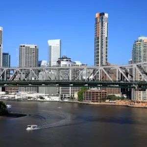 Story Bridge against Brisbane Skyline, Australia Story Bridge against Brisbane Skyline, Australia