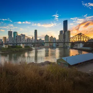 Story Bridge during sunset Story Bridge during sunset