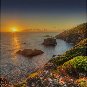 Sunrise at Cooks memorial on the coastline of the National Park, Norfolk Island