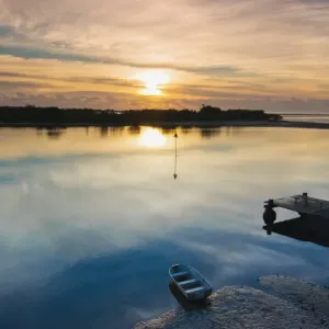 Sunrise on Maroochy River on still morning Sunrise on Maroochy River on still morning