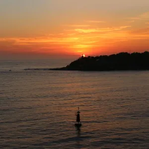 Sunrise as we round the heads of Sydney coastline
