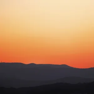 sunset colours over mountains