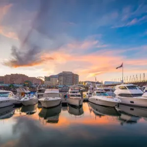 Sunset at Darling Harbour, Sydney, Australia Sunset at Darling Harbour, Sydney, Australia