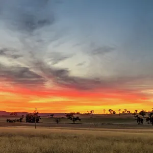 Sunset Over Farmlands Near Mudgee