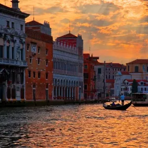 Sunset over grand canal, Venice, Italy Sunset over grand canal, Venice, Italy