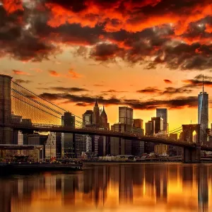 Sunset over Manhattan Sunset over Manhattan