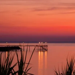 Sunset over Night cliff Jetty Sunset over Night cliff Jetty