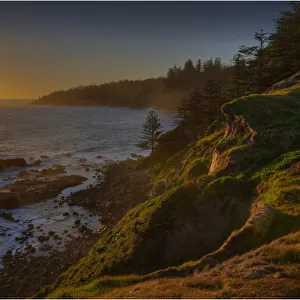 Sunset at Point Ross reserve on the coastline of Norfolk Island