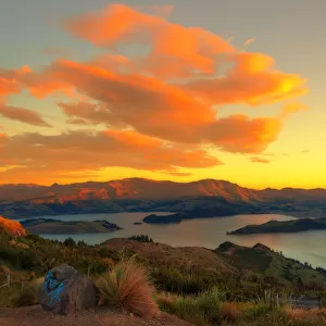 Sunset at Port hills observation point Christchurch