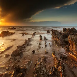 Sunset over the rocks at Mindil Beach