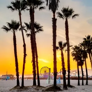 Santa Monica Pier Sunset Print