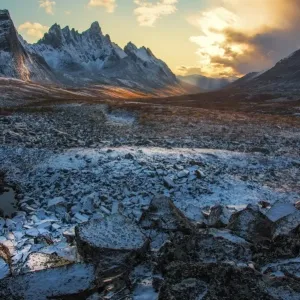 Sunset at Tombstone Mountain