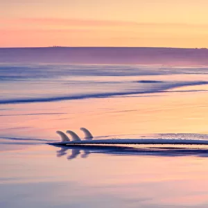 Surfboard and the ocean. Australia