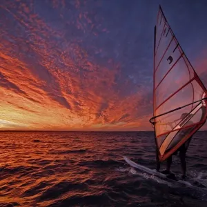 Surfer at Sunset Print
