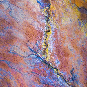 Surreal mine tailings shot from directly above, South Australia