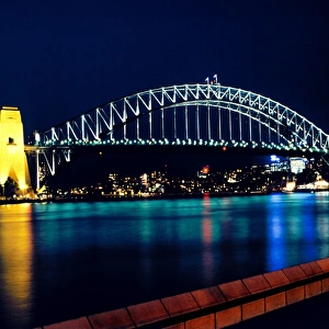 Sydney Harbor bridge at night