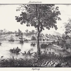 Sydney, New South Wales, Australia, lithograph, published ca. 1830 Sydney, New South Wales, Australia, lithograph, published ca. 1830