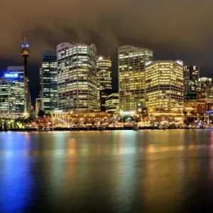 Sydney Skyline from Darling Harbour Panorama Sydney Skyline from Darling Harbour Panorama