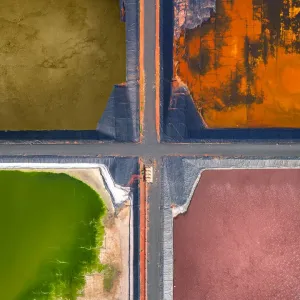 Four Tailing Ponds Print, Western Australia Aerial View