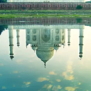 Taj Mahal Reflected in River