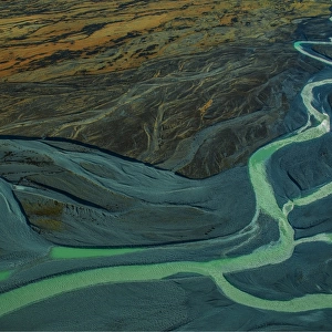Tasman Glacial river Aerial View