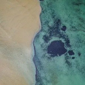 Textures of the ocean floor shot by a drone, Shark Bay, Australia