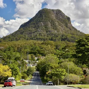 The town of Panoma with Mount Cooroora The town of Panoma with Mount Cooroora