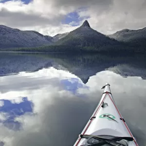 Tranquil paddle on Lake St Clair, Tasmania, Aust