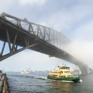 Sydney Harbour Bridge Print in Fog