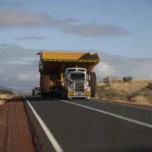 Wide Load Truck Print on Desert Highway