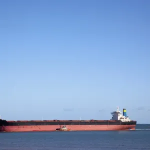 Australian Views Print: Tugboat and Freight Ship at Port Hedland