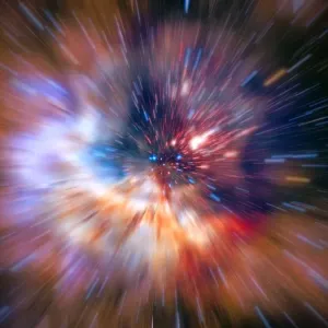 Big Bang Explosion Print: Hubble Telescope Zoom Effect Universe Image Big Bang Explosion Print: Hubble Telescope Zoom Effect Universe Image