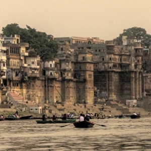 Varanasi famous bath Ghats on Ganges river