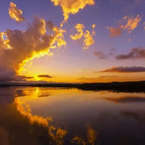 Gold Coast Sunrise Print: Vibrant Colored Sky over Ocean Gold Coast Sunrise Print: Vibrant Colored Sky over Ocean