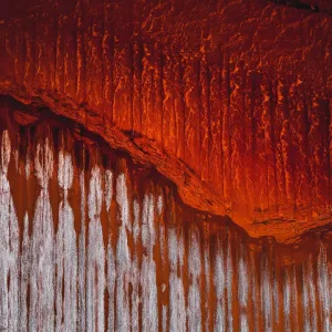 Vibrant mine tailings photographed from directly above, Queensland, Australia Vibrant mine tailings photographed from directly above, Queensland, Australia
