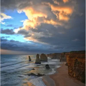 View to the 12 apostles on the Shipwreck coastline near Port Campbell, Victoria View to the 12 apostles on the Shipwreck coastline near Port Campbell, Victoria