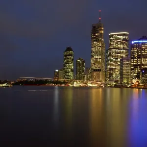 View of Brisbane River and Eagle Street Pier from Queen Street, Queensland, Australia