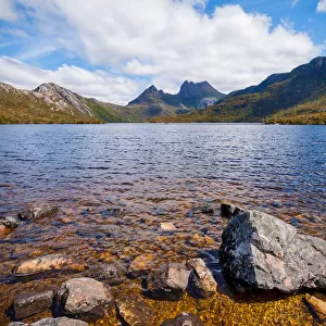 View of Cradle Mountain in the Cradle Mountain-Lake St Clair National Park, Central Highlands Region of Tasmania, Australia