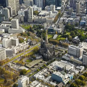 East Melbourne Print: St Patrick's Cathedral Aerial View
