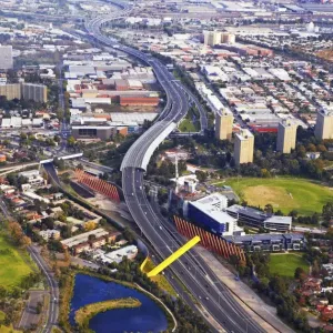 Melbourne Cityscape Print from Ariel View
