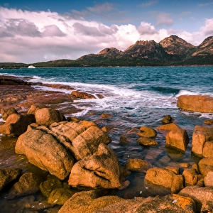 View to the Freycinet Peninsula Hazards from Coles Bay