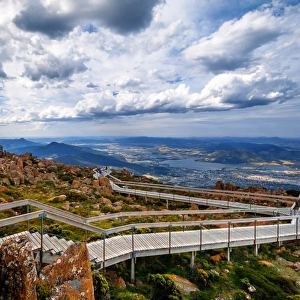 View of Greater Hobart Area From Mount Wellington, Southeast Coastal Region of Tasmania, Australia