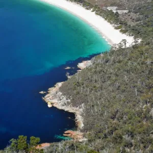 View to Hawksnest Cove and Wineglass Bay, Freycinet National Park, Tasmania