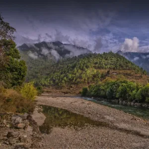 View at Khamsum valley, Kingdom of Bhutan, Eastern Himalayas