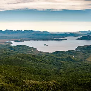 View of Lake Pedder from mt Anne in Southwest Tasmania