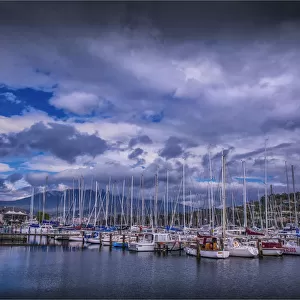View to Mount Wellington from the Yacht club at Bellerive, Hobart, Tasmania