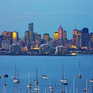 Print of Melbourne City from Port Phillip Bay