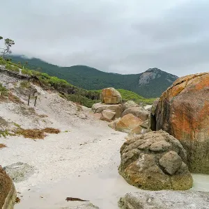 A view of Squeaky Beach | Wilson's Promontory National Park | Victoria | Australia A view of Squeaky Beach | Wilson's Promontory National Park | Victoria | Australia