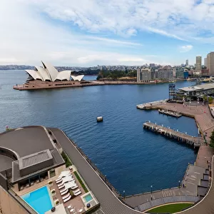 View of Sydney Opera House, Circular Quay, Central Business District and the Rocks, Sydney, New South Wales, Australia