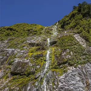 Waterfall in the Clinton Valley, Milford track, South Island, New Zealand